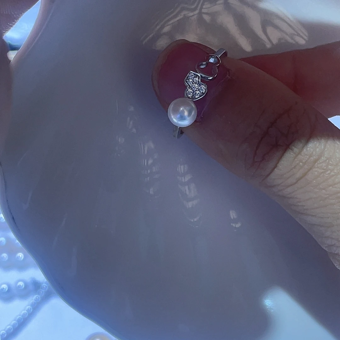 淡水珍珠银S925镶嵌戒指