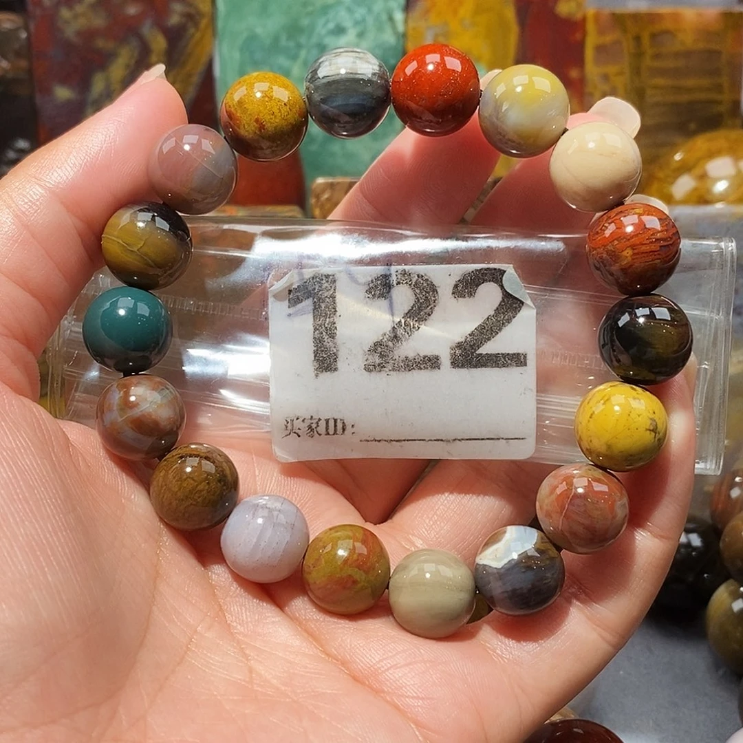 未镶嵌天然北票硅化玉手串卡13.1硅化玉