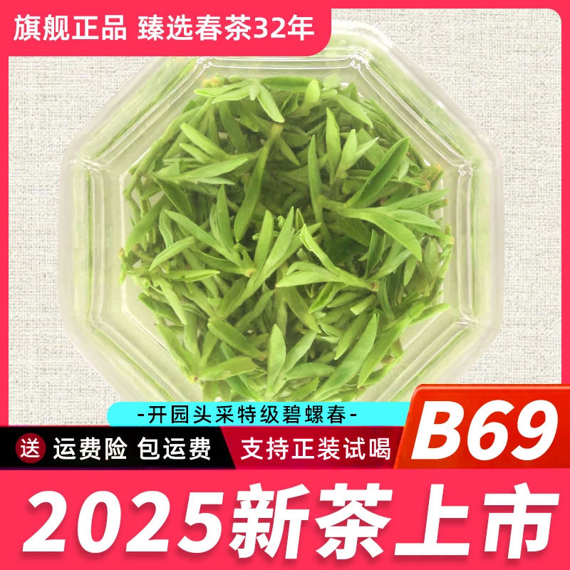 秦府茶行B69碧螺春2025新茶头采鲜嫩特级绿茶纯手工早春春茶茶叶