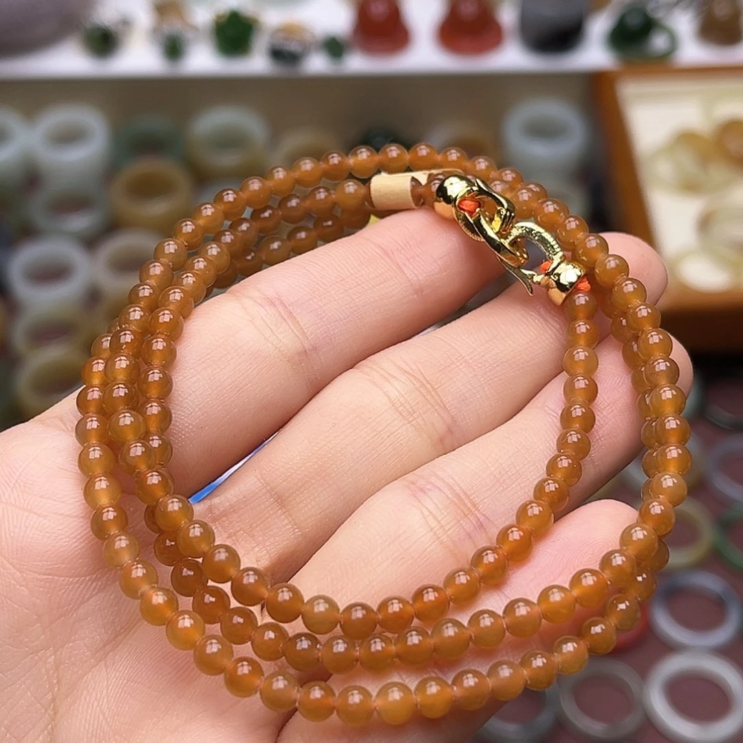 和田玉未镶嵌戒指卡4橘子糖