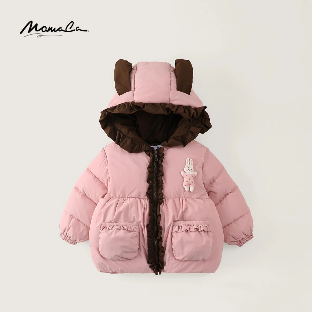 MOMOCO童装冬季新款女童洋气撞色棉服外套女宝棉衣77880101006