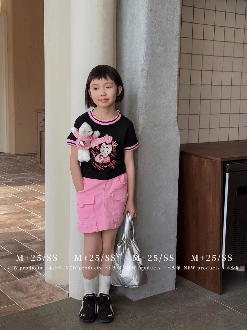 no退no换下单备注编码2025品牌童装上衣裤子夏季孤品女童