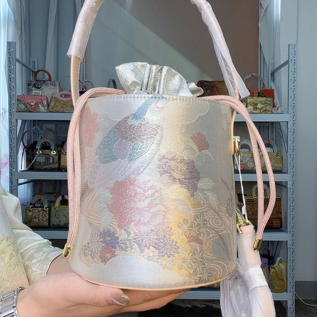 织物桑蚕丝非遗唐锦发财桶