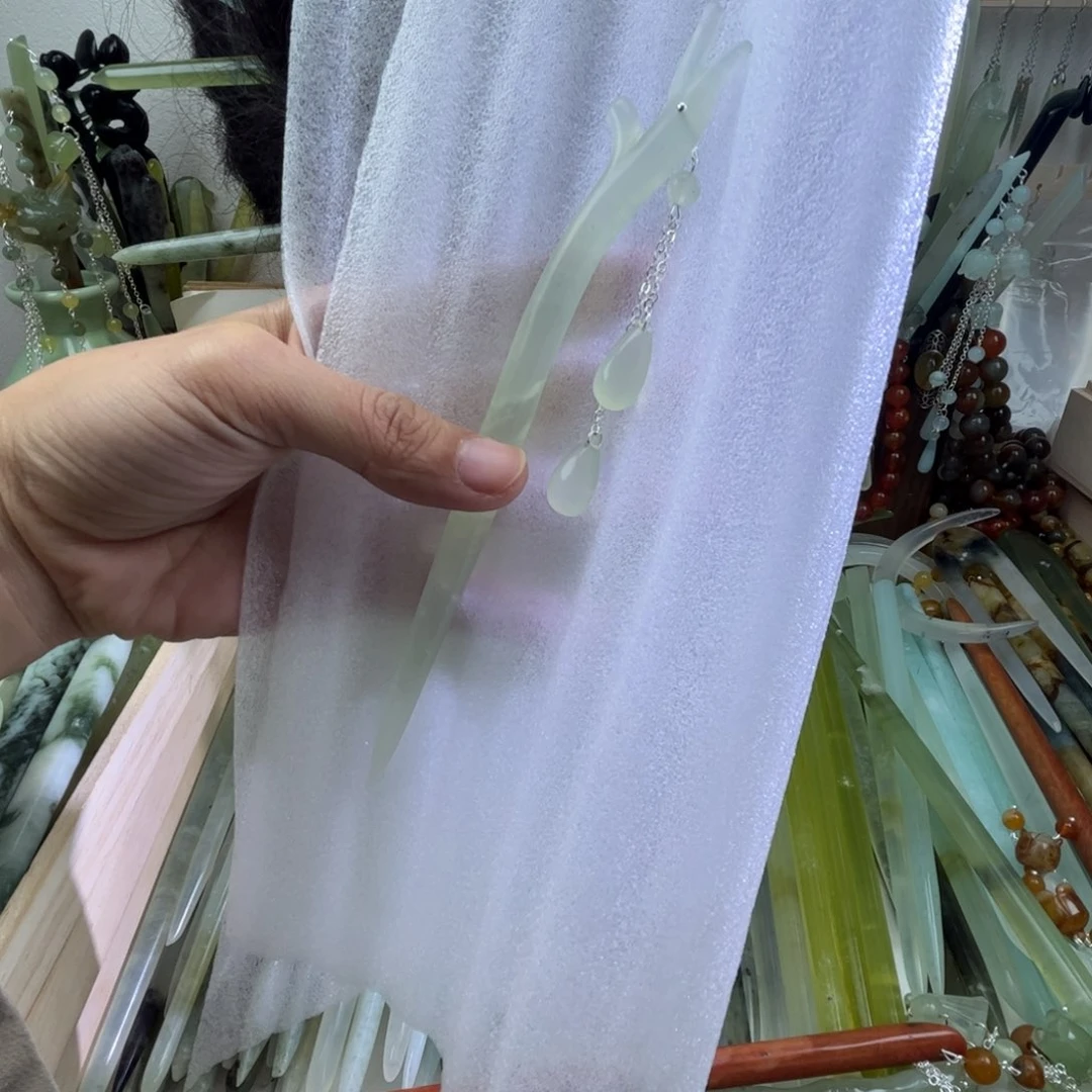 蛇纹石玉发饰未镶嵌