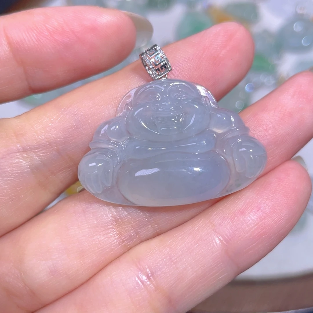 颈饰18K金镶嵌翡翠翡翠