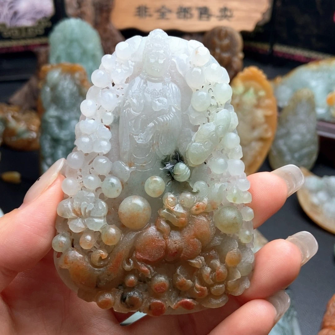 定制翡翠未镶嵌翡翠a货观音
