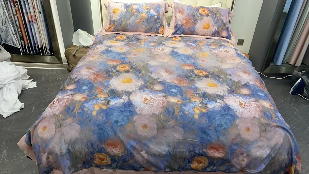 【新款】数码印花高精密四件套四季款--繁花似锦