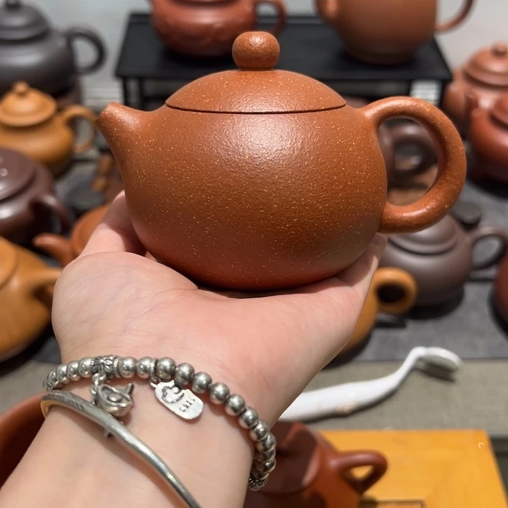 守***护紫砂茶壶宜兴紫砂壶红降坡西施