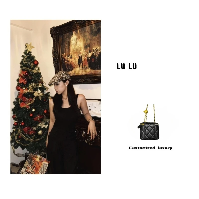 时尚百搭真皮女包 TA0064 小盒子 XHZ CHZ 金球 小号 黑色
