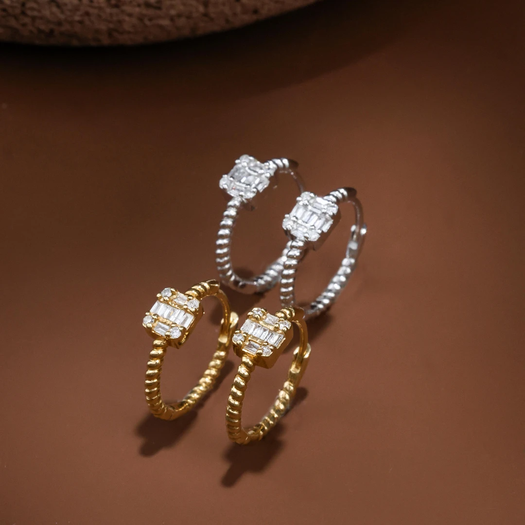 【举石臻选】TA0303-931-15钻石耳饰18k（一对/自选）E