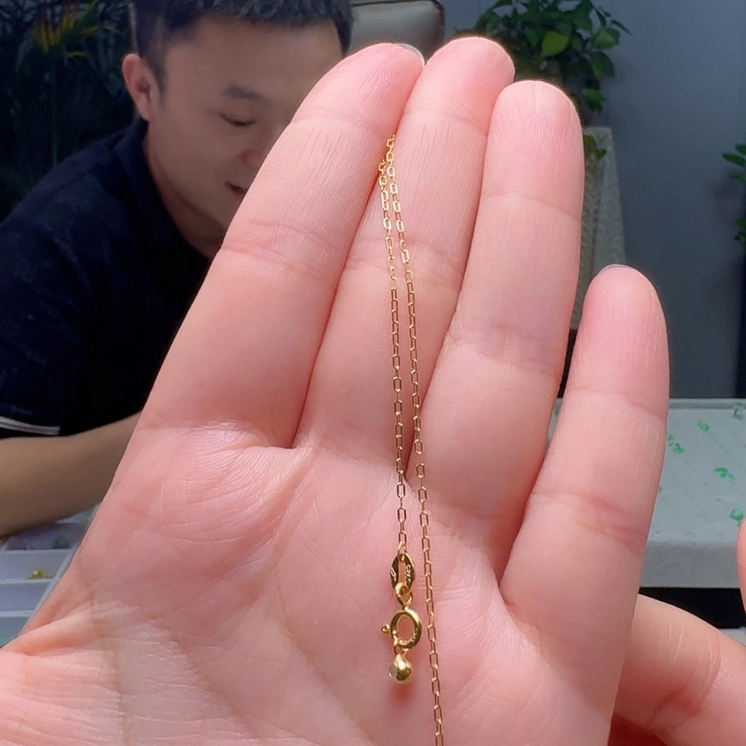 翡翠银S925镶嵌项链银链子
