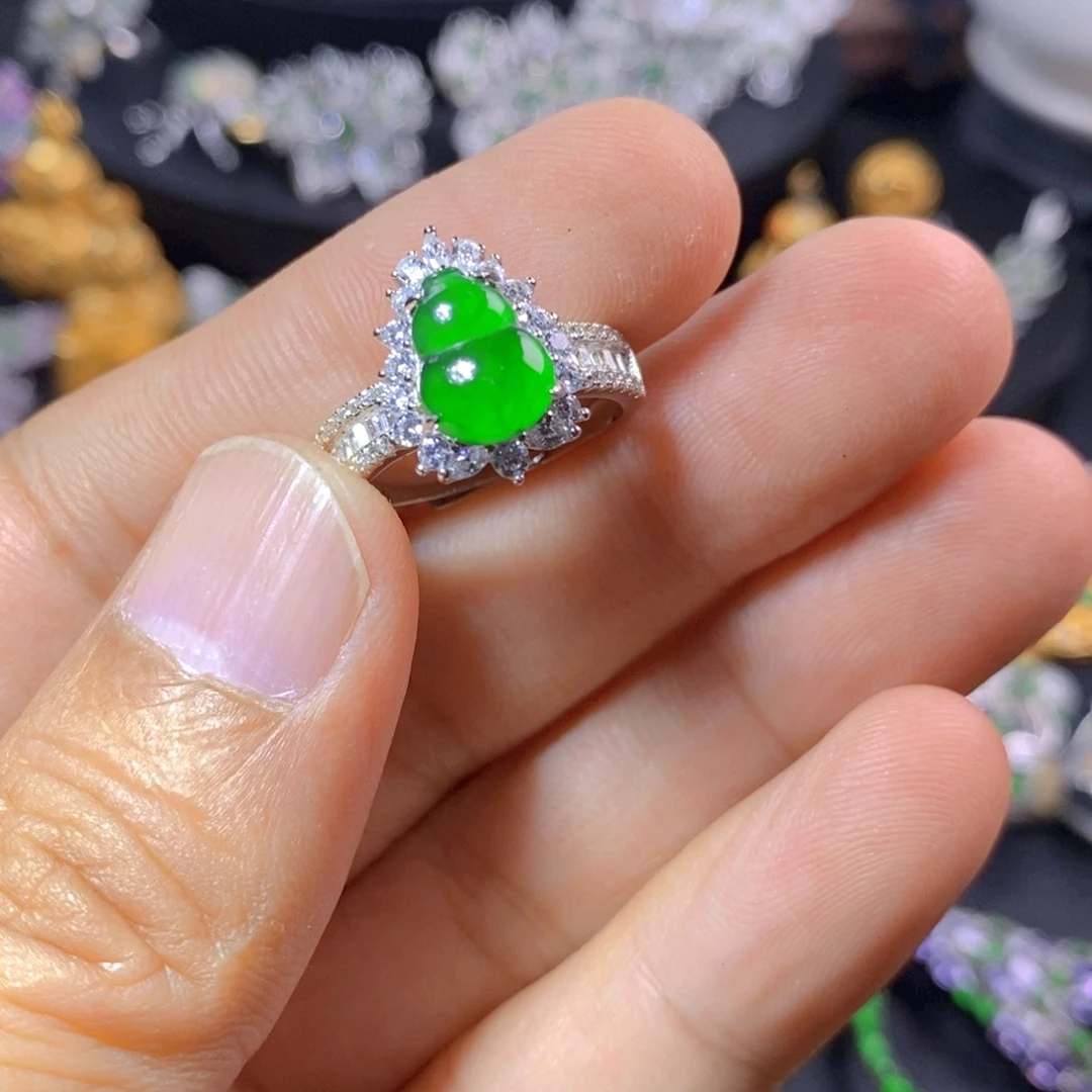 翡翠银S925镶嵌颈饰天然翡翠