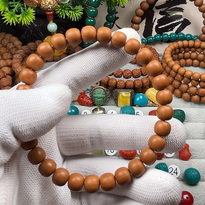 绿***心猴头核桃手串大吉文玩