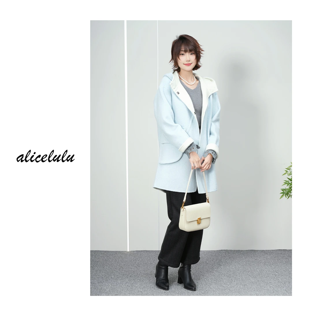 2alicelulu‘冬日松弛’韩系高级连帽宽松毛呢外套S1035856Tr