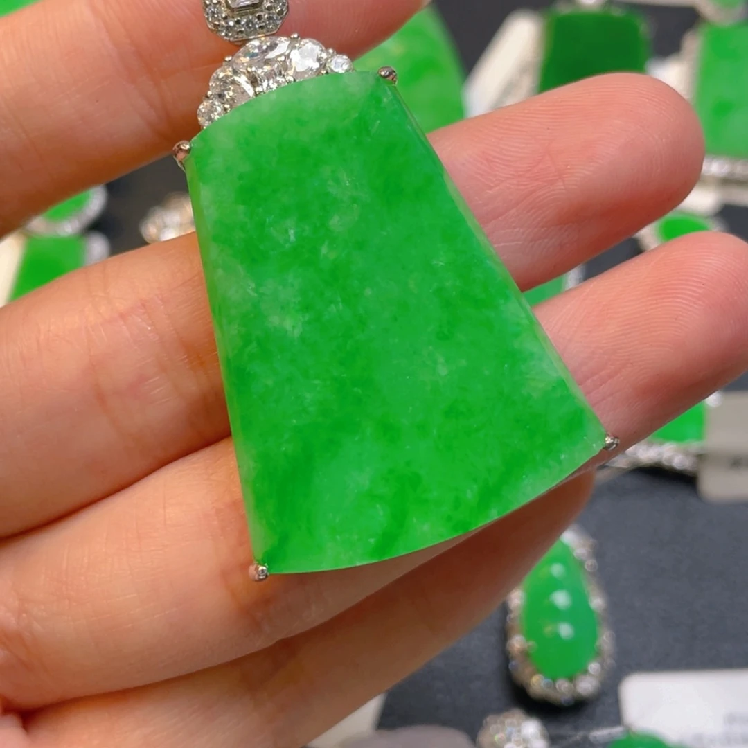 3***～翡翠银S925镶嵌吊坠(不含链)