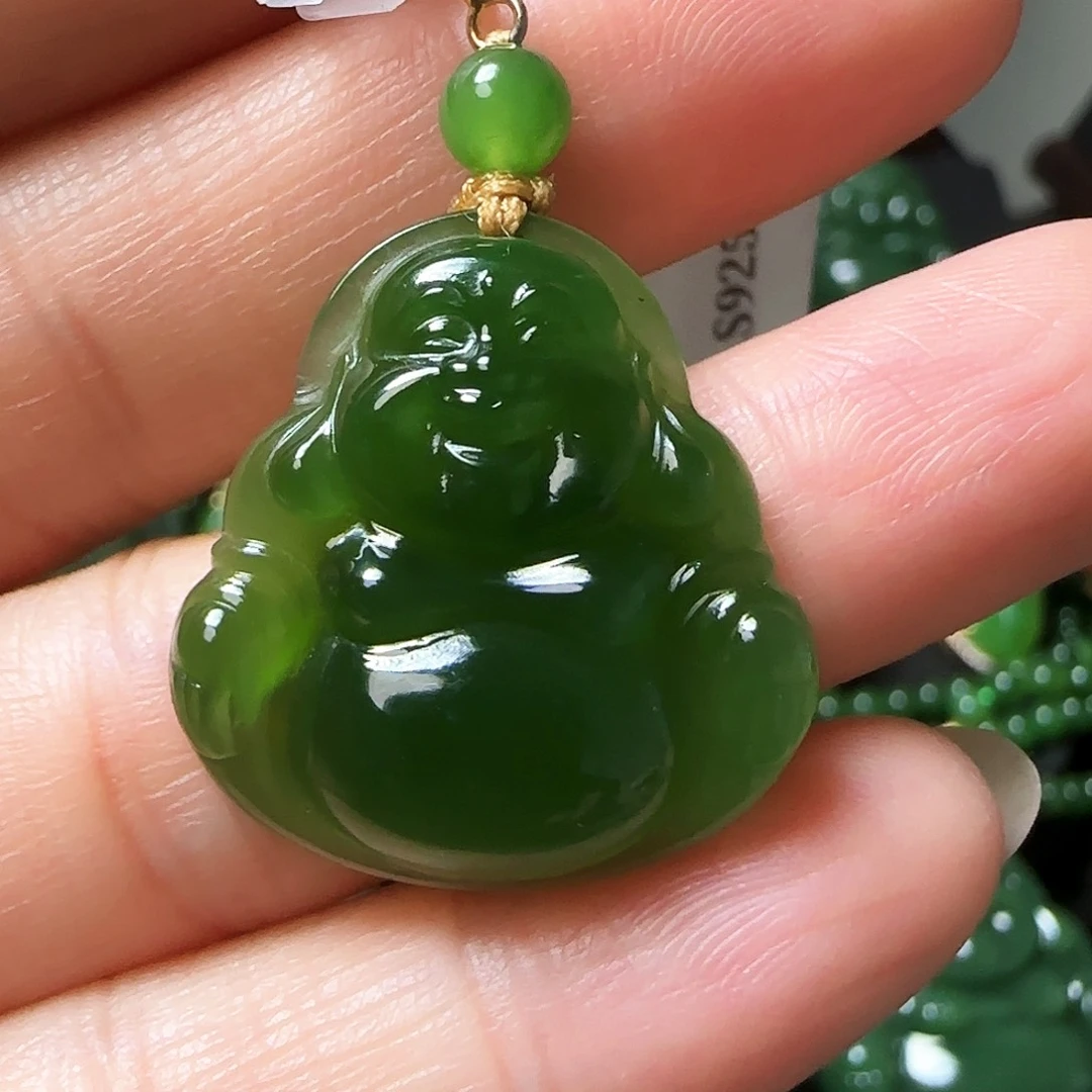 和田玉（碧玉）颈饰银S925镶嵌