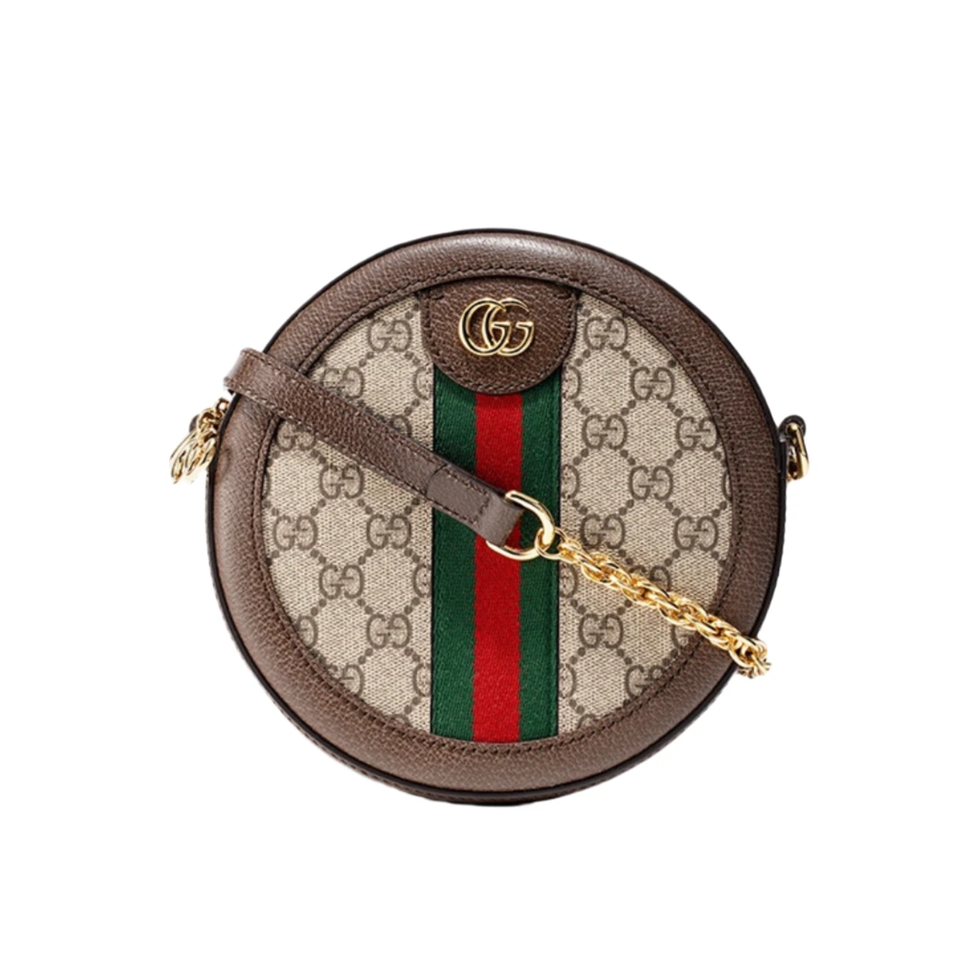 99新 GUCCI/古驰 Ophidia 圆饼 迷你  单肩斜挎包
