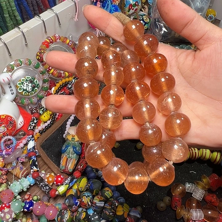 颈饰玻璃处理微瑕琉璃一条不退货