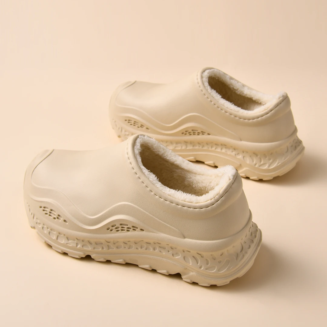 包头拖鞋女冬季2025新款厚底防滑防水棉拖鞋加绒保暖包跟毛毛棉拖