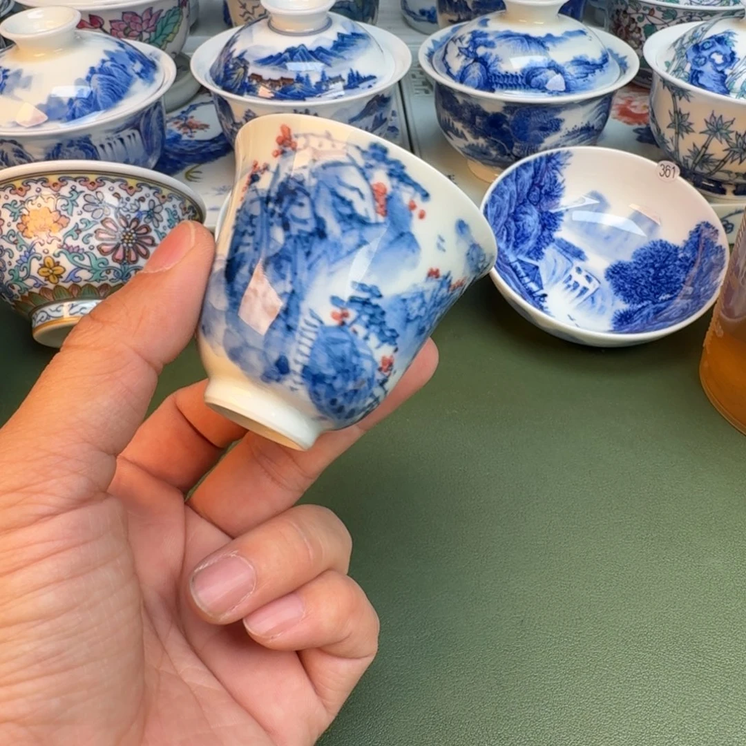 陶纯手工纯手绘茶具石头364