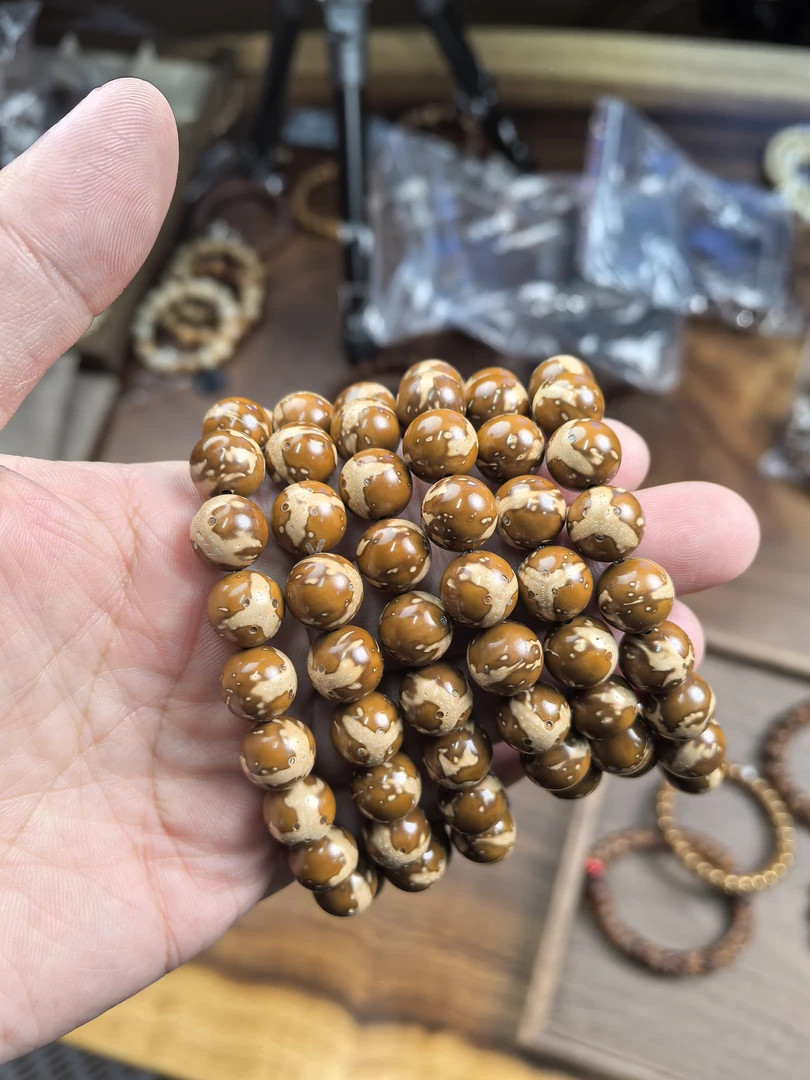 紫金鼠手串熊猫正圆光珠福利直播11