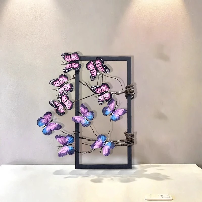枯枝蝴蝶假花相框仿真花家居婚庆客厅装饰插花摆件软装道具摆设