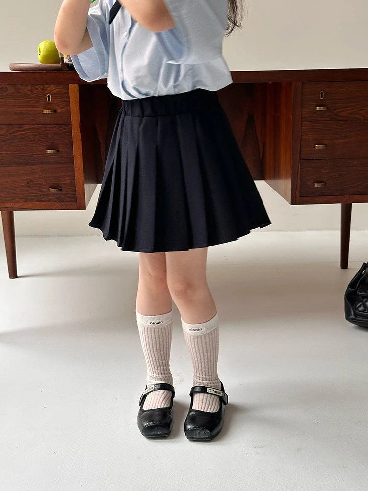 【现货】女童学院风百褶裙2025夏季儿童韩范洋气公主半身短裙25E049