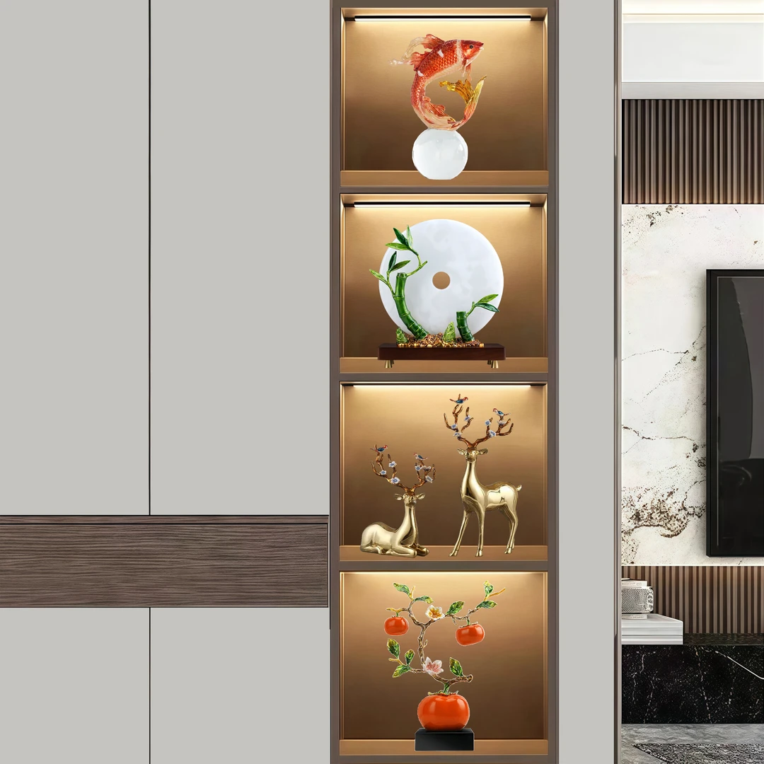 客厅酒柜摆件套装电视柜摆件高档创意轻奢新中式摆设乔迁新居礼物