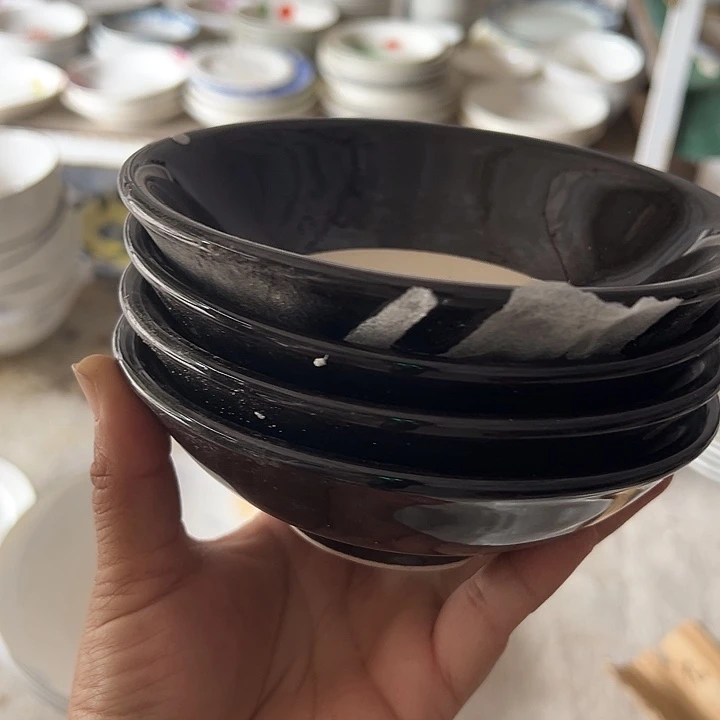 瓷粗瓷黑釉四支粗瓷