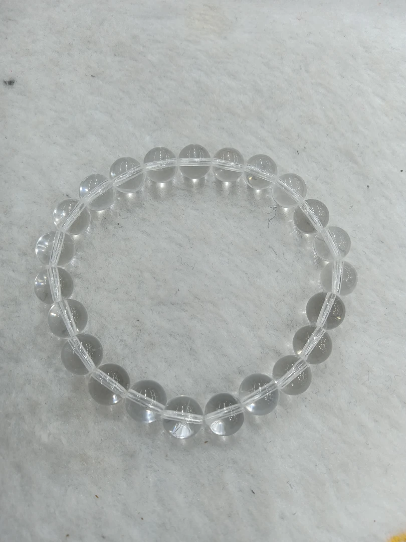 天然白水晶圆珠单圈手串7mm一8mm多样性发一