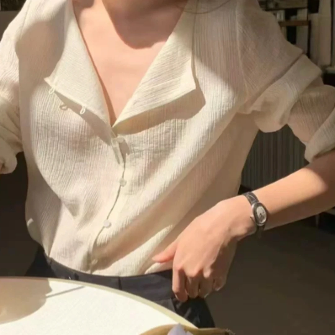 现~ounce韩国东大门代女温柔防晒长袖衬衫+