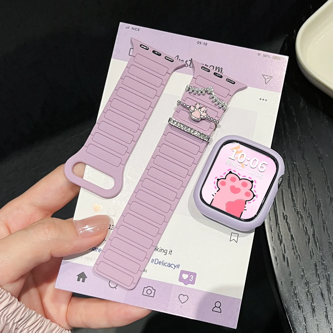 【芋泥喵爪】硅胶表带S11适用iwatch手表applewatch苹果s10手表配件