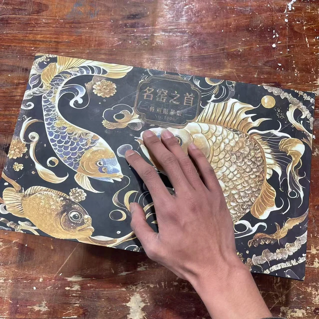 天青汝窑描银可养创意国潮风家用龙茶盖碗茶具套装伴手礼3382