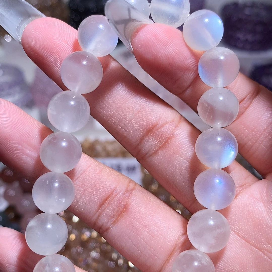 未镶嵌手链水晶蓝月光10mm