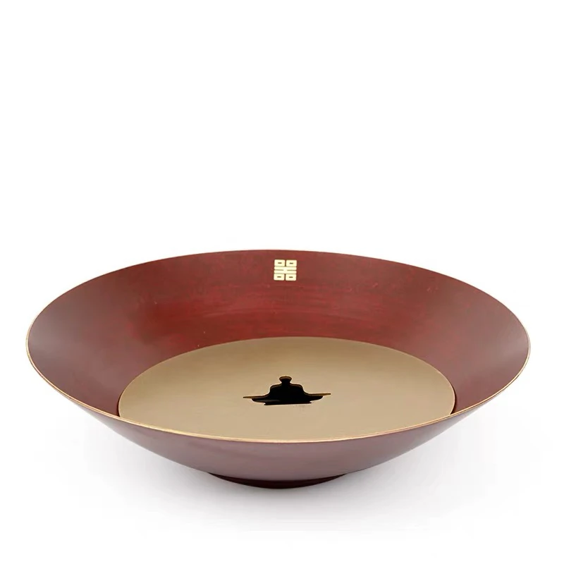 铜木香壶承干泡台黄铜茶承高端中式家用盖碗茶托功夫茶具圆形壶垫