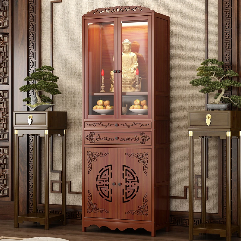 佛龛新中式立柜财神爷供桌神台佛台家用香案关公观音菩萨供奉贡桌