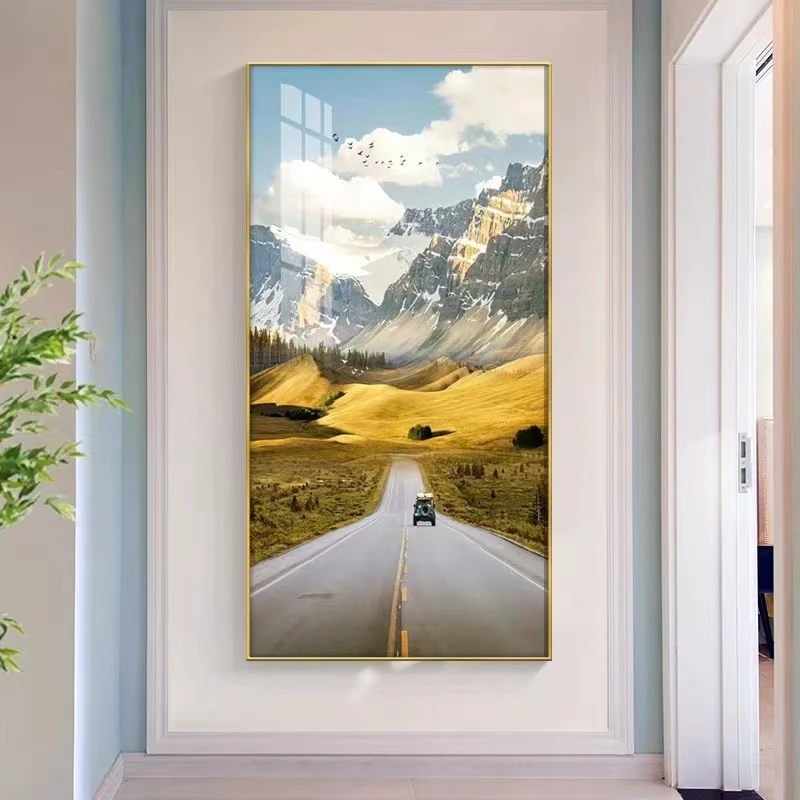 现代简约玄关客厅装饰画走廊过道沙发落地画挂画汽车公路191