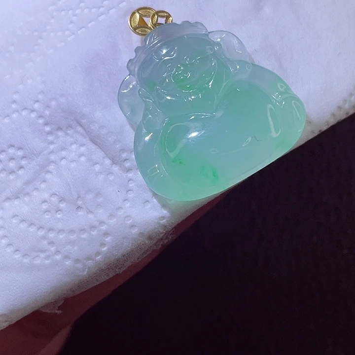 颈饰18K金镶嵌翡翠翡翠