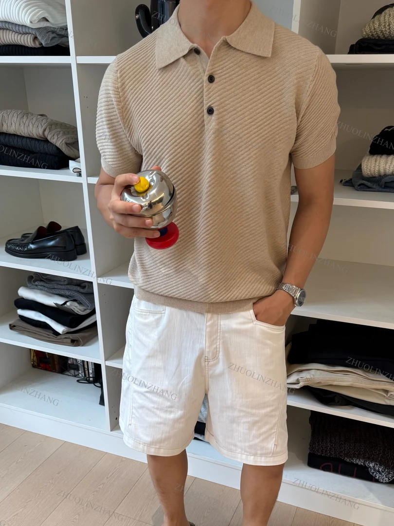 ZHUOLINZHANG /老钱新贵混纺棉立挺百搭透气柔软松驰感针织polo衫