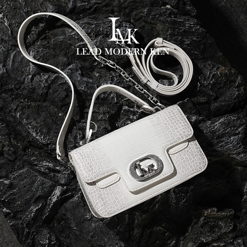 【圣诞礼物】法国LMK品牌真皮包包女款轻奢手提包单肩斜挎包小方包