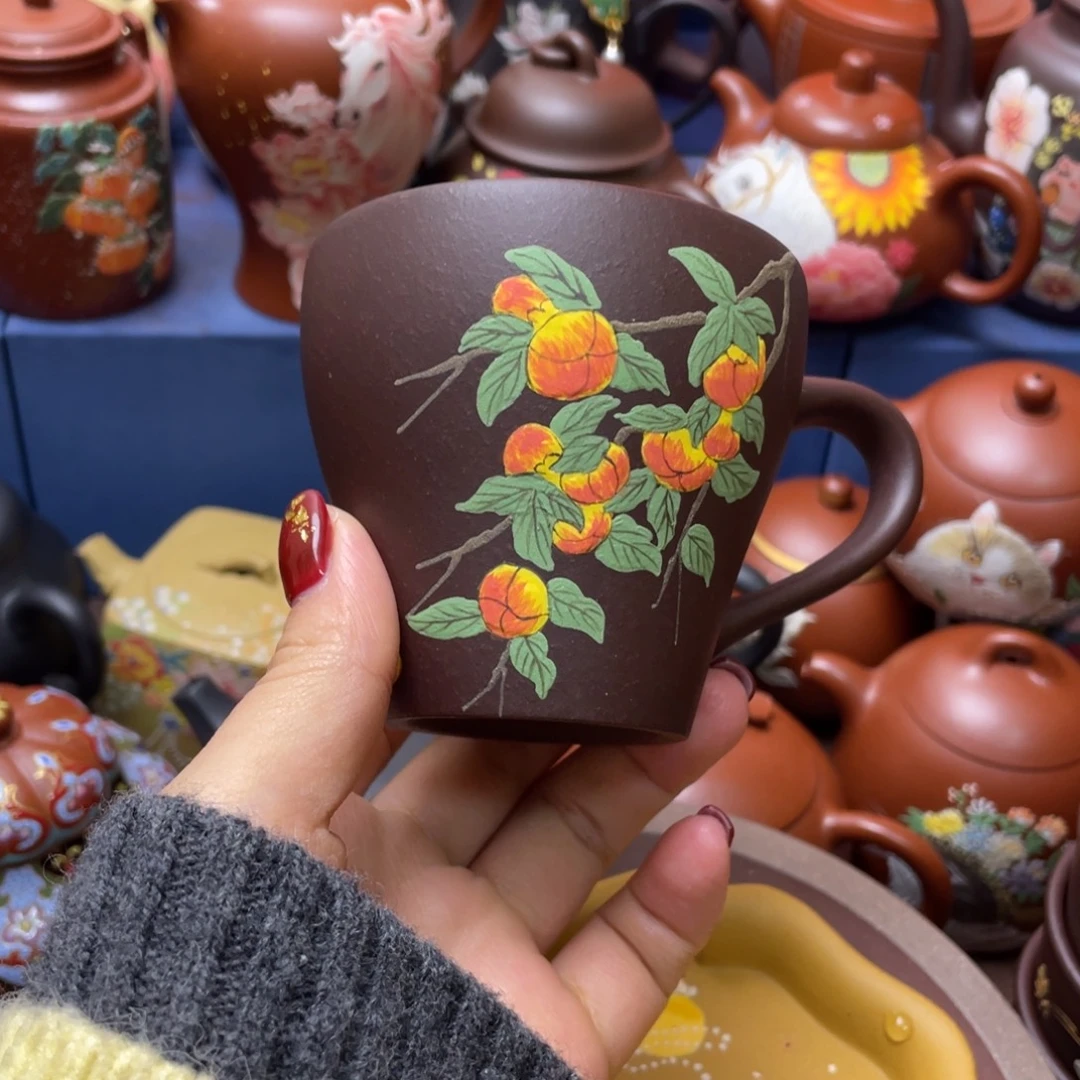 红泥茶杯紫砂主人杯180cc