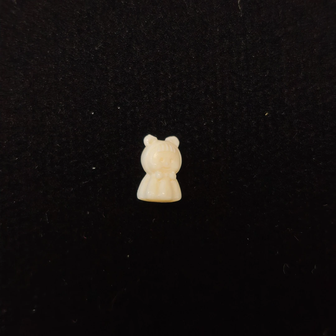 (B006)天然猛犸牙手工雕刻多妹配珠文玩配饰 约8*12mm
