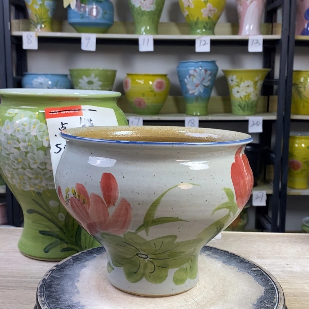 景德镇手工手绘陶瓷花盆