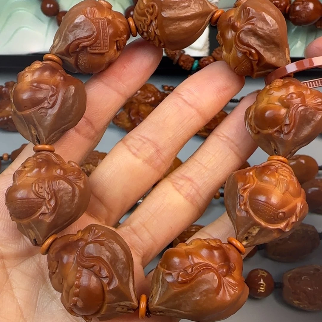 橄榄核手串/手链文****影2.3尺寸油核财迷