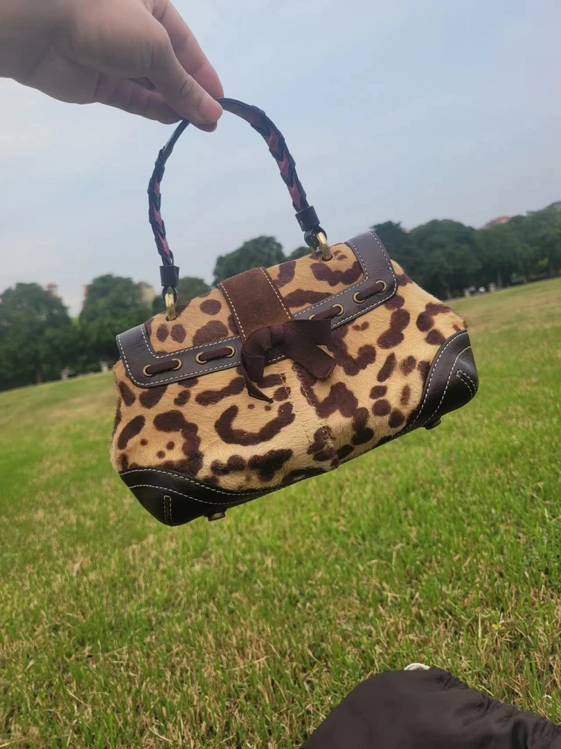 高稀马毛满钻手提晚宴包中古包手拎包