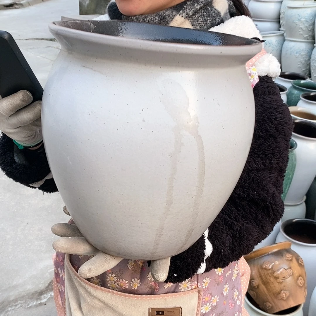 紫砂花盆瑕疵口25高28瑕疵