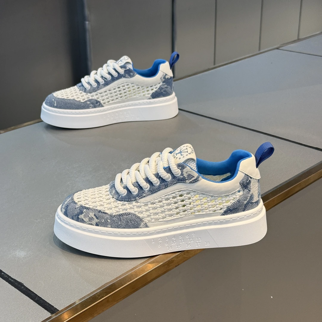 透气夏季休闲中跟圆头休闲板鞋低帮休闲鞋职场休闲风