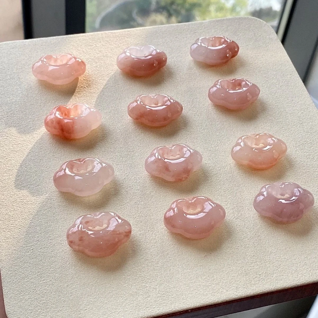 天然金丝玉桃花酿如意锁平安锁宝宝锁挂件吊坠多样性发货