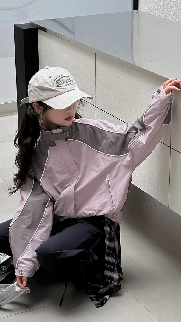 小熙家秋季新款休闲运动外套女大童立领夹克DK51029-191-192