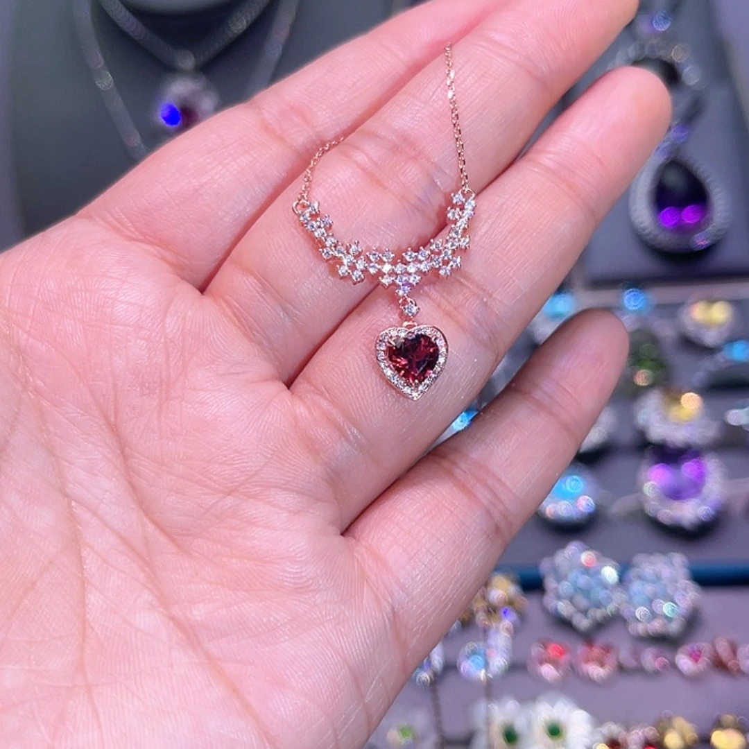 【闪购商品】石榴石项链银S925镶嵌